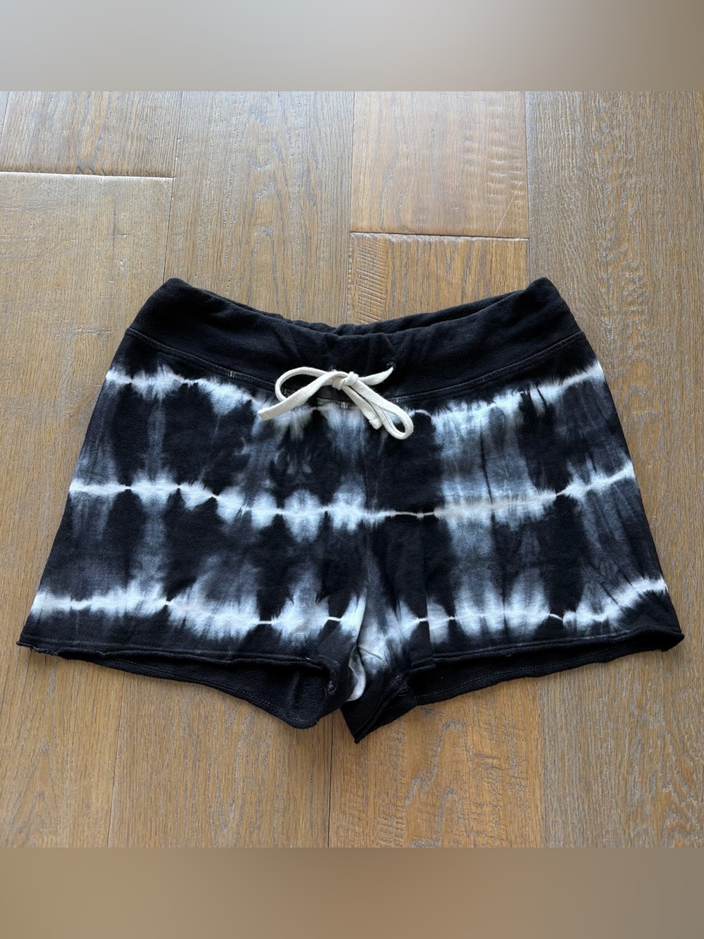 Sundry Black & White Tie-Dye Lounge Shorts
